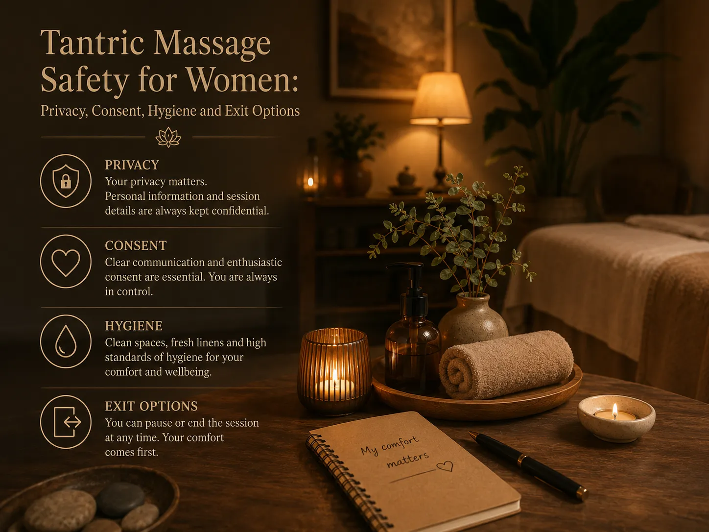 Tantric Massage Safety for Women: Privacy, Consent, Hygiene and Exit Options